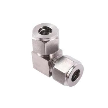 Imagem de Acessórios para tubos de aço inoxidável 304, tampa de dois cartões, conector de virola de encaixe de tubo curva de 90 graus 1 peça