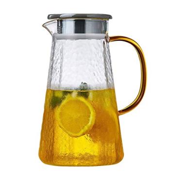 Imagem de Jarros de água fria jarro de vidro resistente ao calor jarro de grande capacidade filtro de casa jarro de chá jarro multiuso jarro de suco doméstico estilo simples 1200 ml 1400 ml (cor: tamanho