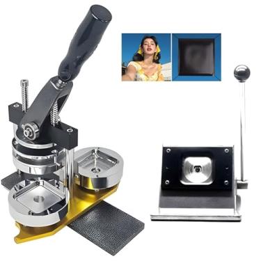 Imagem de Máquina de fazer botões, máquina de crachá de ímã de geladeira, máquina de fazer crachás de ímã de geladeira, para chaveiro de crachá de botão personalizado