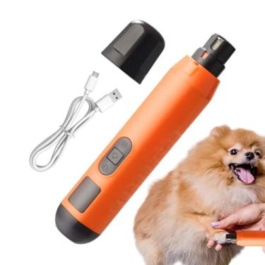 Imagem de Moedor de unhas para animais de estimação, ferramenta de cuidados com patas - Moedor elétrico de unhas de cachorro 5 velocidades, silencioso, recarregável, cortador de patas de animais de estimação