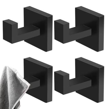 Imagem de Ganchos de toalha resistentes – Suporte utilitário à prova de ferrugem – Ganchos de parede de metal | para roupas, chapéus, chaves, cozinha, toalhas de banheiro, chapéus, roupão interno