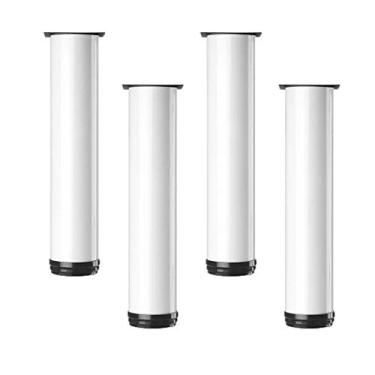 Imagem de ZJYWMM Pernas de móveis pernas de mesa de metal adiustável pés de móveis redondos de substituição para móveis pernas de sofá pernas de sofá mesa pernas armários de cama elevadores 4 peças (branco 30