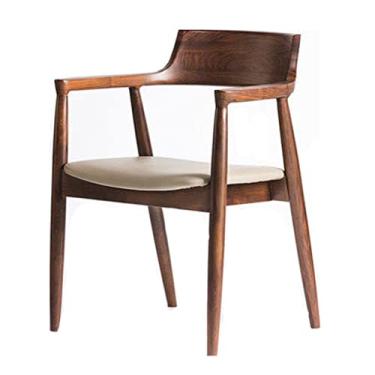 Imagem de UYKUM Cadeira de jantar de madeira maciça, cadeira de presidente nórdica, cadeira de café, restaurante, conferência, móveis, biblioteca simples, poltrona única