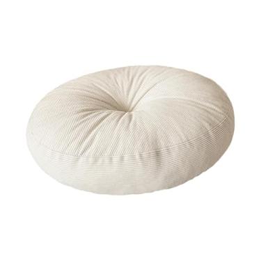 Imagem de FLCPJGV Almofada redonda para meditação no chão, ideal para estúdio e ambientes internos, Bege