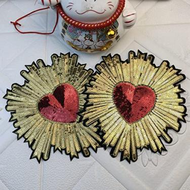 Imagem de YOUTHINK Patches de Flores Bordadas Com Design Gradiente, Material de Lantejoulas, Ferro Adequado para a Pele Em Patches para Camisetas e Jaquetas