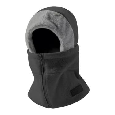 Imagem de harayaa Balaclava de inverno, máscara de esqui, cachecol/protetor de pescoço, máscara facial térmica macia para manter o rosto aquecido, ideal para snowboard, Cinza