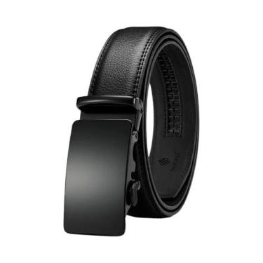 Imagem de Cinto De Couro Luxuoso Masculino Com Fivela Automática, Cinto De Negóc