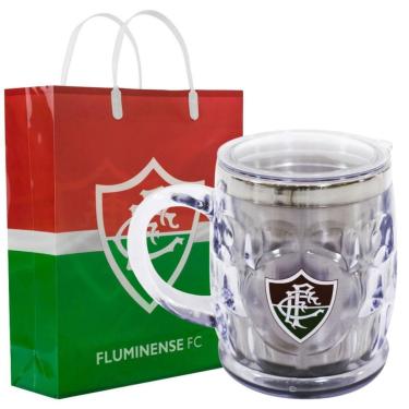 Imagem de Kit Presente Dia dos Namorados Caneca Térmica Sacola Fluminense Cristal 500ml-Unissex