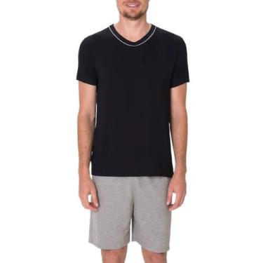 Imagem de Pijama Curto Malwee 1000133216 Masculino Gola V Viscose T. P/XGG, P, 0