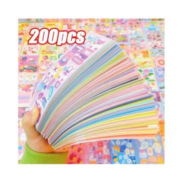 Imagem de Canetas Gel Kawaii Com Adesivos Laser Brilhantes 100 200Pcs Materiais 