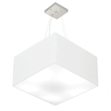 Imagem de Lustre Pendente Quadrado Vivare Md-4199 Cúpula Em Tecido 30/60x60cm - Bivolt Branco 127/220v