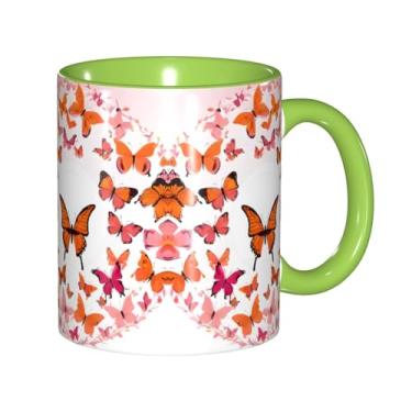 Imagem de Zeraoke Canecas de café criativas com estampa de borboletas, personalizadas, presente para a família, tamanho de 325 ml, unissex