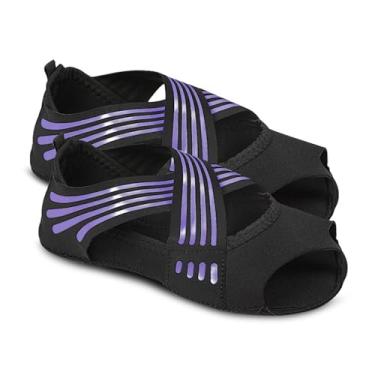 Imagem de Meias de Yoga e Pilates para Mulheres com Antiderrapante, Meias de Exercício sem Dedos para Fitness, Sapatos para Barre, Hospital, Ballet, Dança e Treinos Descalços - Respirável