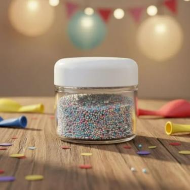 Imagem de Kit 100 Unidades - Pote de Vidro Cosmético 60ml - Tampa Plástico Branca