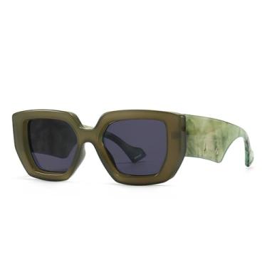 Imagem de Óculos de Sol UV400 - Hastes Largas e Coloridas com Lentes Degradê para Homens e Mulheres, Ideais para Esportes ao Ar Livre, Corrida e Ciclismo, Verde Escuro