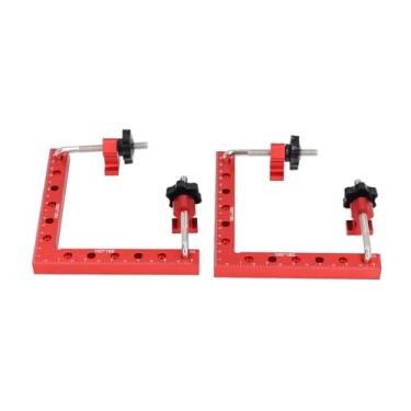 Imagem de Cryfokt Conjunto de Quadrados de Fixação Braçadeira de Canto Precisa de 90 Graus para Ferramentas de Marcenaria, 2 Conjuntos de Escala Imperial Métrica de Liga de Alumínio para Fabricantes de Móveis