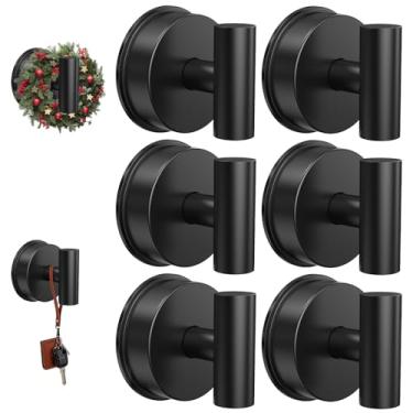 Imagem de VZZNN Pacote com 6 ganchos de ventosa a vácuo de aço inoxidável - ganchos de banheiro reutilizáveis com sucção de toalha de banho resistente - para chuveiro, espelho, parede, banheiro, vidro, toalhas