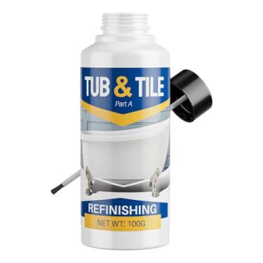 Imagem de IRONABLE Tinta para azulejos de banheiro, kit de acabamento de banheira branco, fácil de usar para bancada, banheiro e banheira