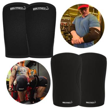 Imagem de Kit Cotoveleira + Joelheira 7mm Proteção Suporte Treino-Unissex