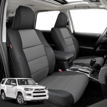 Imagem de coverdream Conjunto completo de capas de assento de carro personalizadas para Toyota 4Runner 2025 (apenas 2 fileiras, 5 assentos) SR5, TRD Sport, TRD Off-Road, Limited, protetor de assento de couro à