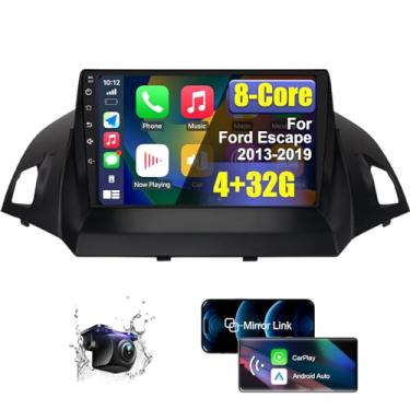 Imagem de Rádio estéreo para carro Android 14 atualizado 4 + 32 G para Ford Escape 2013-2019 com Carplay sem fio Android Auto, 22.9 cm HD Touchscreen Car Radio 8 Core com câmera de reserva, Bluetooth AM/FM/RDS