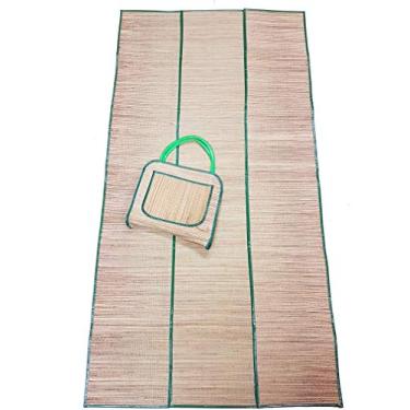 Imagem de Bolsa Com Esteira De Praia De Palha Natural Várias Cores (Verde)