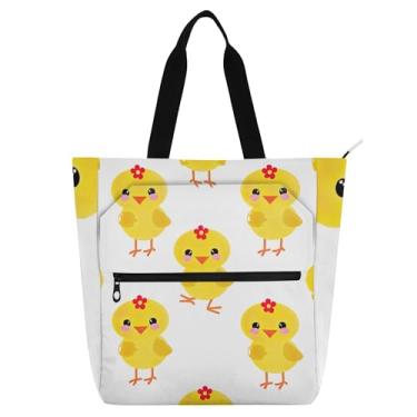 Imagem de GAIGEO Linda bolsa de trabalho feminina amarela de lona, praia, escola, bolsa utilitária, bolsa de escritório com compartimentos