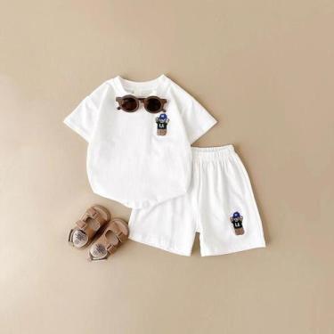 Imagem de Conjunto de Roupas de Verão para Bebês - 2 Peças com Camisetas Bordada