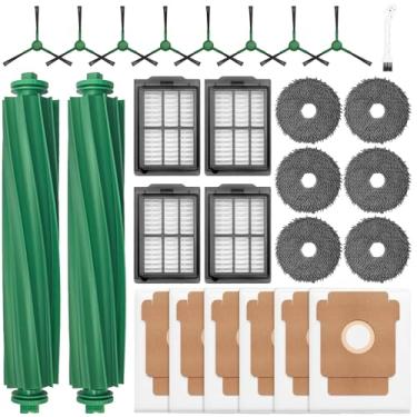Imagem de Kit de acessórios para aspirador de pó iRobot Roomba Plus 405 Combo 405/505. As peças de reposição incluem 2 escovas principais, 6 sacos de pó, 6 esfregões, 4 filtros, 8 escovas laterais e 1