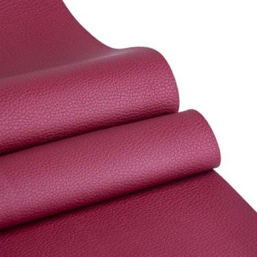 Imagem de Folhas de couro sintético para artesanato, textura de grão de lichia, estofamento de tecido sintético, projetos faça você mesmo, para barco, automotivo, conserto de sofá, cadeira, 1 metro de corte, 91