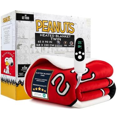 Imagem de Get Trend Cobertor elétrico Snoopy (solteiro vermelho, 168 x 230 cm)