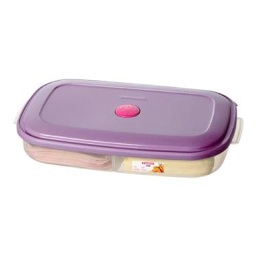 Imagem de Sanremo Pote para Frios Plástico com Tampa Hermética, 1080 ml, Roxo, Uso em Freezer e Micro-ondas