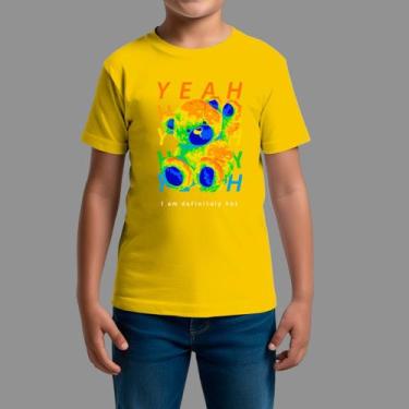 Imagem de Camisetas Infatil Algodão Casual Gola Redonda Yeah, Amarelo, 10
