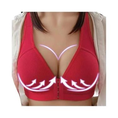 Imagem de Sutiã Feminino Com Botão Frontal, Push Up, Suporte Total, Sem Aro, Lev