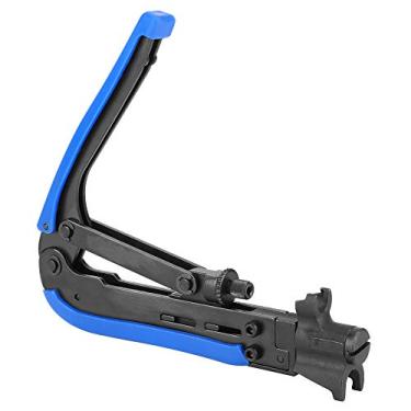 Imagem de Alicate crimpador coaxial RG59 RG6 Ferramenta de crimpagem de compressão coaxial de cabo de rede profissional para RG59 RG6 RG11 75 5 75 7 F Cabeças feitas de aço preto de alta