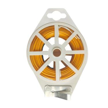 Imagem de Fio de jardim em carretel com cortador embutido, laços de plantas flexíveis verdes de 98,42 pés/30 m e laços torcidos para suporte de plantas ao ar livre, arranjos de flores internos, fabricação de