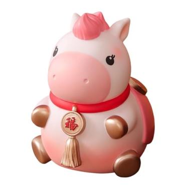 Imagem de Generic Estátua de Cavalo, Escultura de Animal, Cofrinho em Fofo, Artesanato em, Ornamento, Cofrinho para Escritório, Quarto, Estante, Sala de, Rosa Pequeno