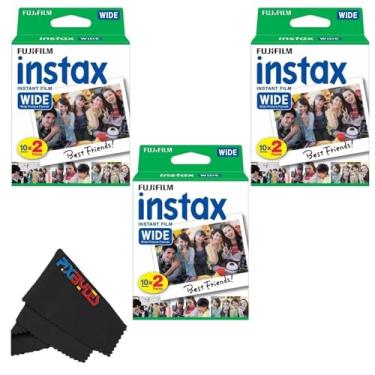 Imagem de Fujifilm Pacote duplo Instax Wide Instant Film com pano de limpeza de microfibra PixiBytes... (pacote com 3 camas individuais (60 folhas))