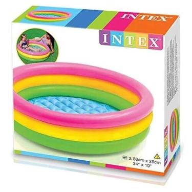 Imagem de Piscina inflável banheira para Bebê Colorida Intex 56 Litros