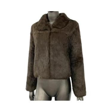 Imagem de Jaqueta Feminina De Pele De Coelho Natural Casaco De Pele Verdadeira O