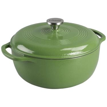 Imagem de Panela de Ferro Fundido 6 Litros Forno Holandês Esmaltado e Antiaderente, LODGE EC6D002A, Verde