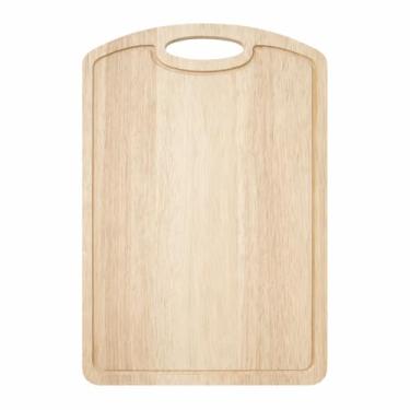 Imagem de Tábua de Corte de Madeira Natural com Pegador e Acabamento Premium