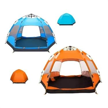 Imagem de Barraca Camping 5-8 Lugares Grande Ventilacao 270×270×150cm Impermeável Automática 5/8 Pessoas Portátil,Tenda de Acampam(Laranja)