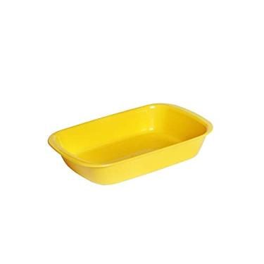 Imagem de Travessa Servir Retangular 800ml Amarela em Plástico Resistente Linha Tropical Linha Premium