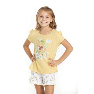 Imagem de Pijama Suedine Estampado - Metida Moça, 06, Pássaros