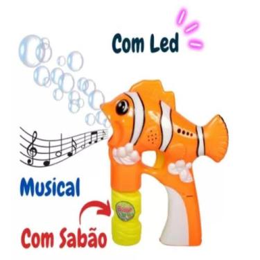 Imagem de Brinquedo de Bolhas de sabão Peixe Palhaço Automática Com Led Presente