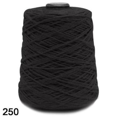 Imagem de Barbante EuroRoma 600g Fio 8 Cor 250 Preto - Ideal para Crochê e Tricô