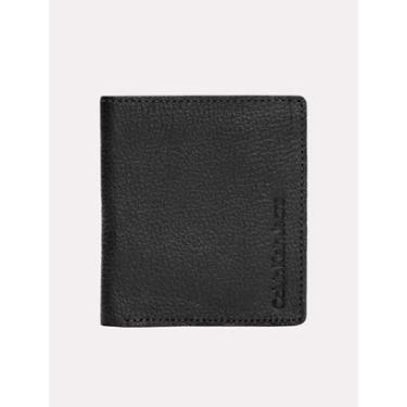 Imagem de Carteira Calvin Klein Jeans Porta Cartão Couro Vertical Logo Floater Preta-Masculino
