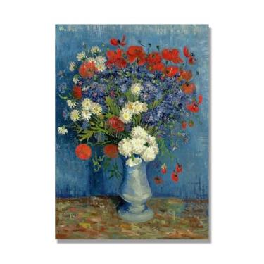 Imagem de Arte floral vintage natureza morta, pintura botânica clássica, decoração de casa quente para sala de estar e sala de jantar. C31. 50x70cm-19,6x27,5 pol. Somente tela