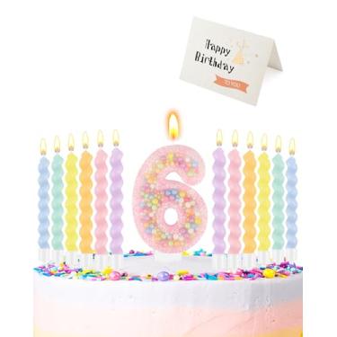 Imagem de Vela de aniversário para bolo, (número 6)